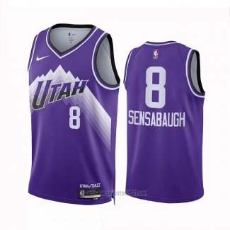 Camiseta Utah Jazz Brice Sensabaugh #8 Ciudad 2023-24 Violeta