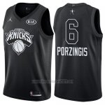 Camiseta All Star 2018 New York Knicks Kristaps Porzingis #6 Negro