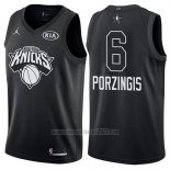 Camiseta All Star 2018 New York Knicks Kristaps Porzingis #6 Negro