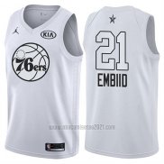 Camiseta All Star 2018 Philadelphia 76ers Jimmy Joel Embiid #21 Blanco