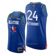 Camiseta All Star 2020 Bucks Giannis Antetokounmpo #24 Azul