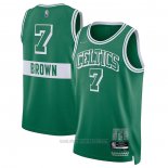 Camiseta Boston Celtics Jaylen Brown #7 Ciudad 2021-22 Verde