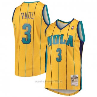 Camiseta Charlotte Hornets Chris Paul #3 Mitchell & Ness 2010-11 Amarillo