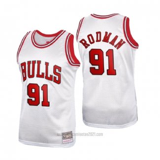 Camiseta Chicago Bulls Dennis Rodman #91 Mitchell & Ness 1997-98 Blanco