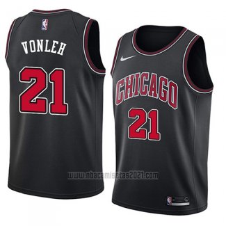 Camiseta Chicago Bulls Noah Vonleh #21 Statement 2018 Negro