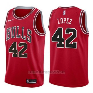 Camiseta Chicago Bulls Robin Lopez #42 Icon 2017-18 Rojo