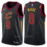 Camiseta Cleveland Cavaliers Dwyane Wade #9 Statement 2017-18 Negro