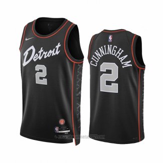 Camiseta Detroit Pistons Cade Cunningham #2 Ciudad 2023-24 Negro