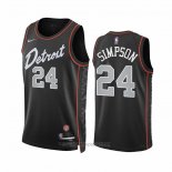 Camiseta Detroit Pistons Zavier Simpson #24 Ciudad 2023-24 Negro