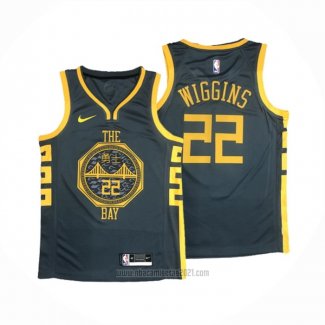 Camiseta Golden State Warriors Andrew Wiggins #22 Ciudad 2018-19 Azul