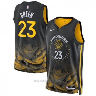 Camiseta Golden State Warriors Draymond Green #23 Ciudad 2022-23 Negro