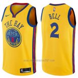 Camiseta Golden State Warriors Jordan Bell #2 Ciudad 2017-18 Amarillo