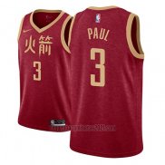 Camiseta Houston Rockets Chris Paul #3 Ciudad 2018-19 Rojo