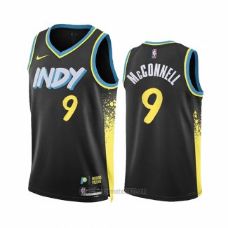 Camiseta Indiana Pacers T.J. Mcconnell #9 Ciudad 2023-24 Negro