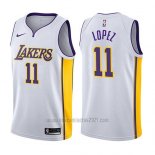 Camiseta Los Angeles Lakers Brook Lopez #11 2017-18 Blanco