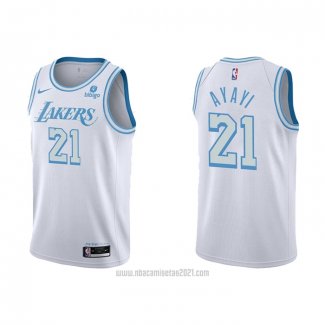 Camiseta Los Angeles Lakers Joel Ayayi #21 Ciudad 2021-22 Blanco