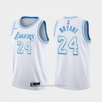 Camiseta Los Angeles Lakers Kobe Bryant #24 Ciudad 2020-21 Blanco