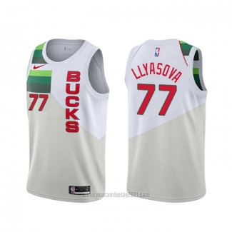 Camiseta Milwaukee Bucks Ersan Llyasova #77 Earned Blanco