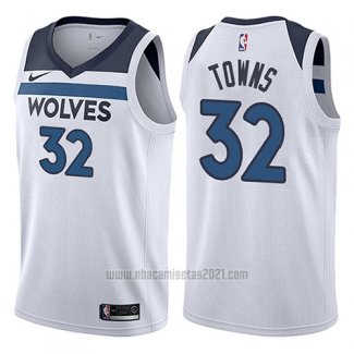 Camiseta Minnesota Timberwolves Karl-Anthony Towns #32 Association 2017-18 Blanco