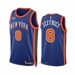 Camiseta New York Knicks Daquan Jeffries #8 Ciudad 2023-24 Azul