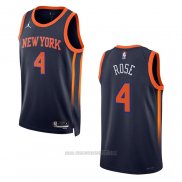 Camiseta New York Knicks Derrick Rose #4 Statement 2022-23 Negro