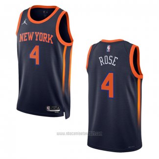 Camiseta New York Knicks Derrick Rose #4 Statement 2022-23 Negro