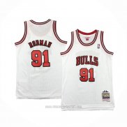 Camiseta Nino Chicago Bulls Dennis Rodman #91 Mitchell & Ness 1997-98 Blanco