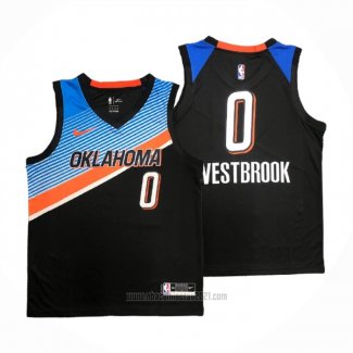 Camiseta Oklahoma City Thunder Russell Westbrook #0 Ciudad 2020-21 Negro