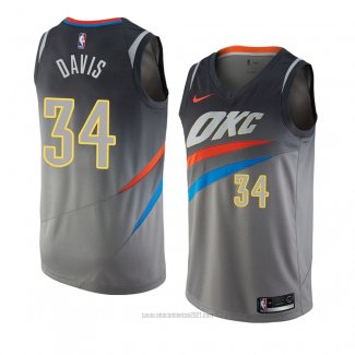 Camiseta Oklahoma City Thunder Tyler Davis #34 Ciudad 2018 Gris