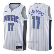 Camiseta Orlando Magic Jonathon Simmons #17 Association 2017-18 Blanco