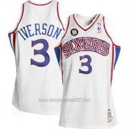 Camiseta Philadelphia 76ers Allen Iverson #3 Retro 10th Blanco