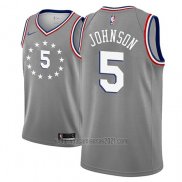 Camiseta Philadelphia 76ers Amir Johnson #5 Ciudad 2018-19 Gris