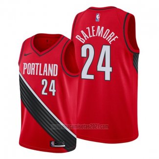 Camiseta Portland Trail Blazers Kent Bazemore #24 Statement Edition Rojo Negro