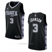 Camiseta San Antonio Spurs Keldon Johnson #3 Statement 2022-23 Negro
