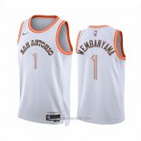 Camiseta San Antonio Spurs Victor Wembanyama #1 Ciudad 2023-24 Blanco