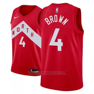 Camiseta Toronto Raptors Lorenzo Brown #4 Earned 2018-19 Rojo