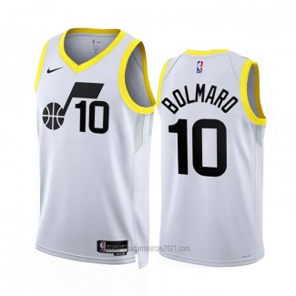 Camiseta Utah Jazz Leandro Bolmaro #10 Association 2022-23 Blanco