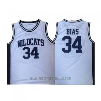 Camiseta Wildcats Len Bias #34 Blanco