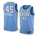 Camiseta 2019 Rising Star Donovan Mitchell #45 World Azul