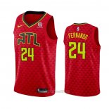 Camiseta Atlanta Hawks Bruno Fernando #24 Statement Rojo