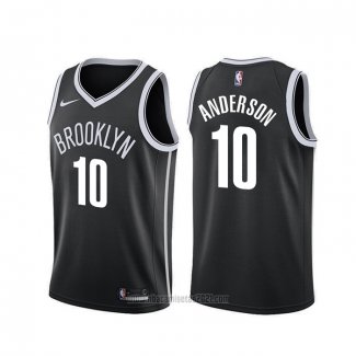Camiseta Brooklyn Nets Justin Anderson #10 Icon Negro