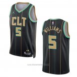 Camiseta Charlotte Hornets Mark Williams #5 Ciudad 2022-23 Negro