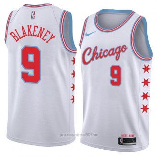 Camiseta Chicago Bulls Antonio Blakeney #9 Ciudad 2018 Blanco