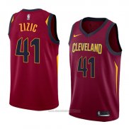 Camiseta Cleveland Cavaliers Ante Zizic #41 Icon 2018 Rojo