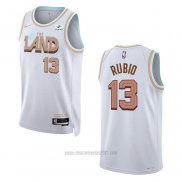 Camiseta Cleveland Cavaliers Ricky Rubio #13 Ciudad 2022-23 Blanco