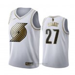 Camiseta Golden Edition Portland Trail Blazers Jusuf Nurkic #27 Blanco