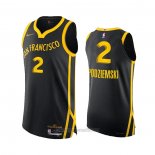 Camiseta Golden State Warriors Brandin Podziemski #2 Ciudad Autentico 2023-24 Negro