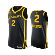 Camiseta Golden State Warriors Brandin Podziemski #2 Ciudad Autentico 2023-24 Negro