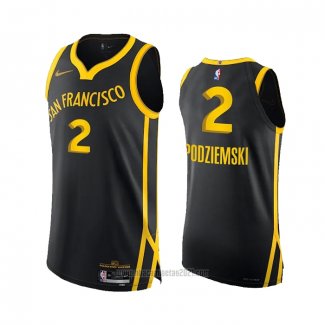 Camiseta Golden State Warriors Brandin Podziemski #2 Ciudad Autentico 2023-24 Negro