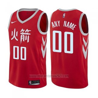 Camiseta Houston Rockets Personalizada Ciudad 2017-18 Rojo